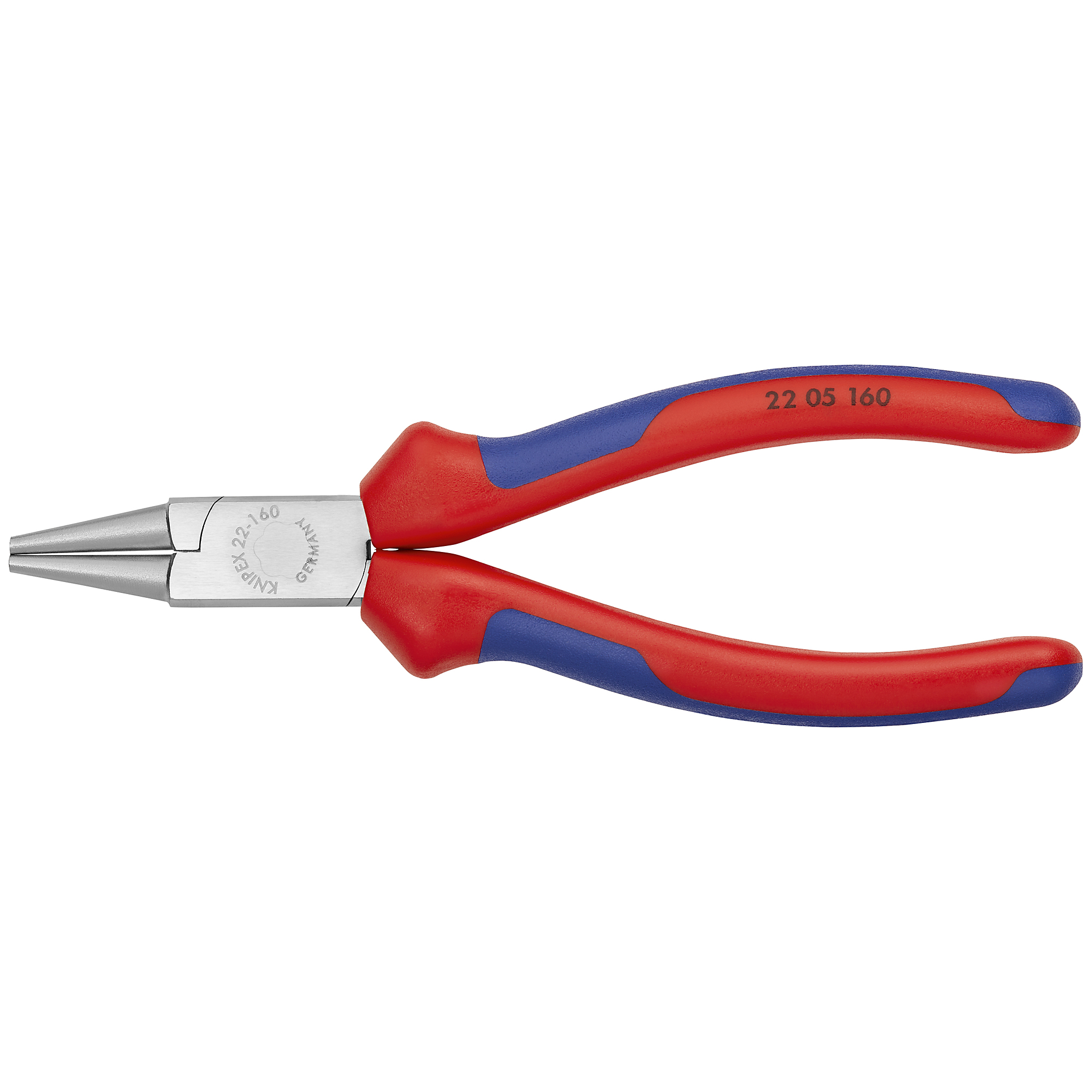KNIPEX, Round Nose Pliers, Comfort Grip, 6.25in., Pieces (qty.) 1 Material Steel, Model# 22 05 160